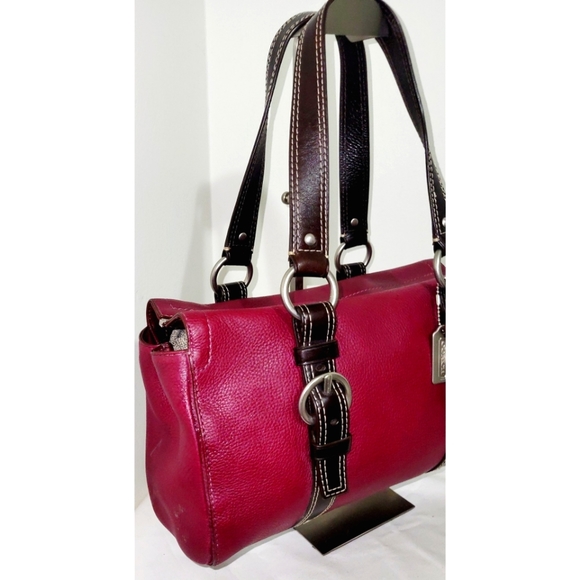 Coach Chelsea Raspberry Pebbled Leather Satchel - Picture 7 of 11